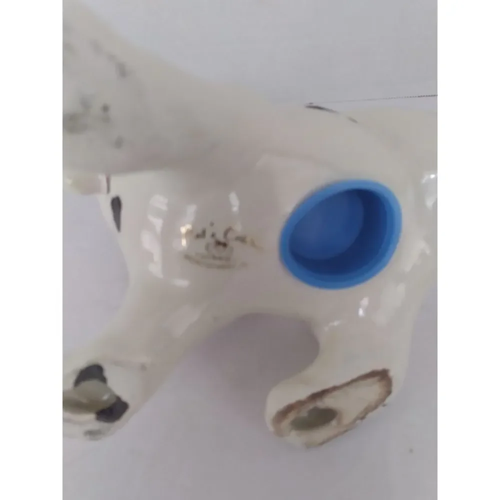 Vintage Ceramic Dalmatian Puppy Figurine with Red Bow Home Decor‎ Collectible